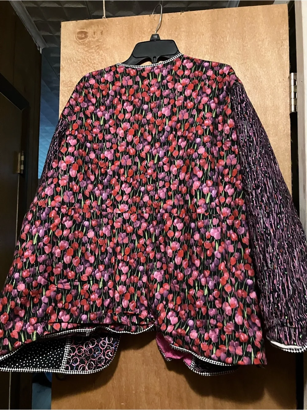 Homemade Pink Floral Patchwork  Reversible Jacket Size L/XL